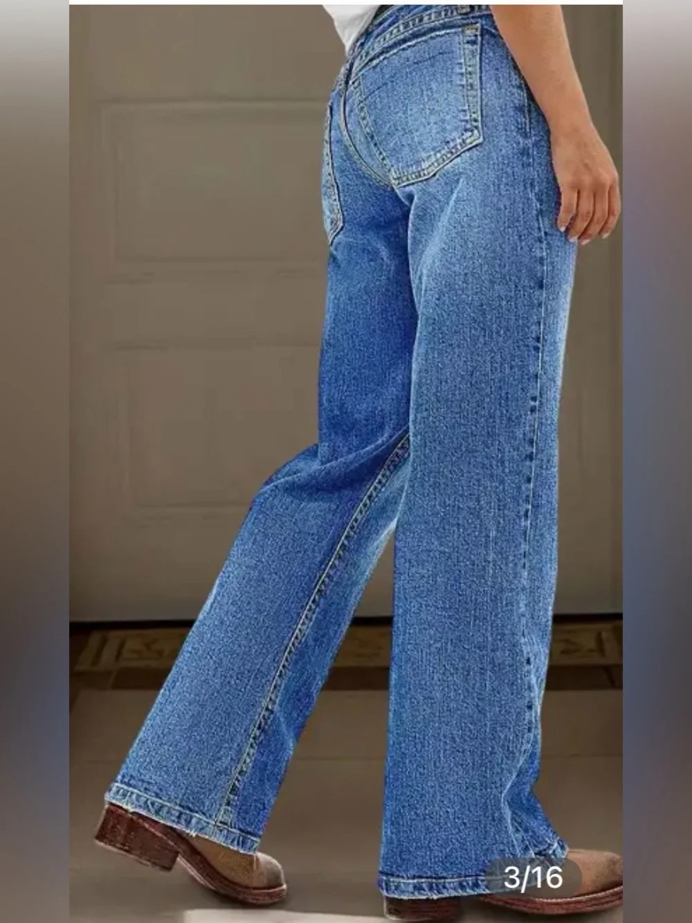 Flamingals Wash Mid Rise Straight Leg Jeans